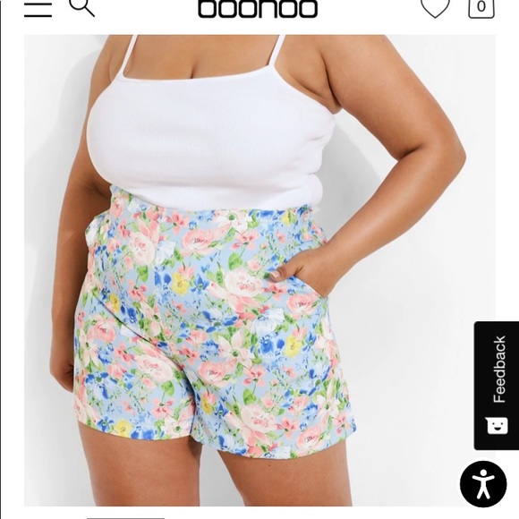 Plus size floral tailored shorts - Picture 2 of 4